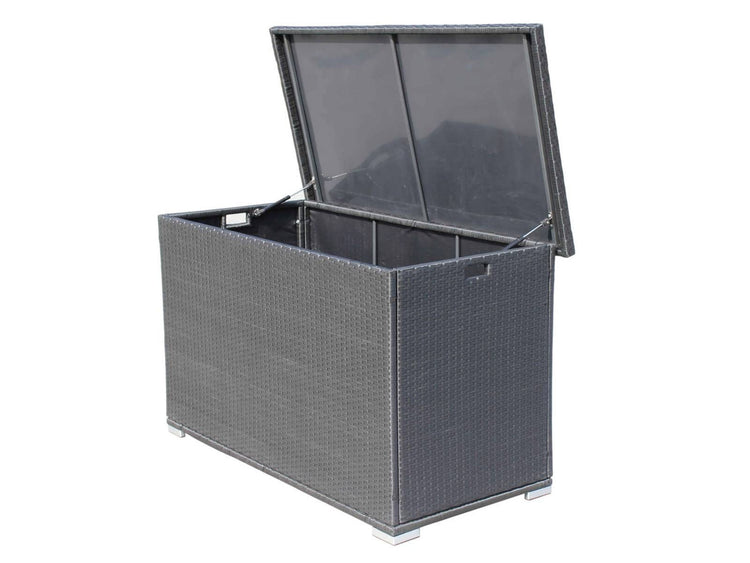 Wicker Patio Furniture Storage Box (Brown & Gray)